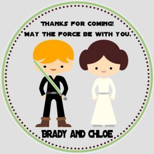 Luke Skywalker And Princess Leia Favor Tags
