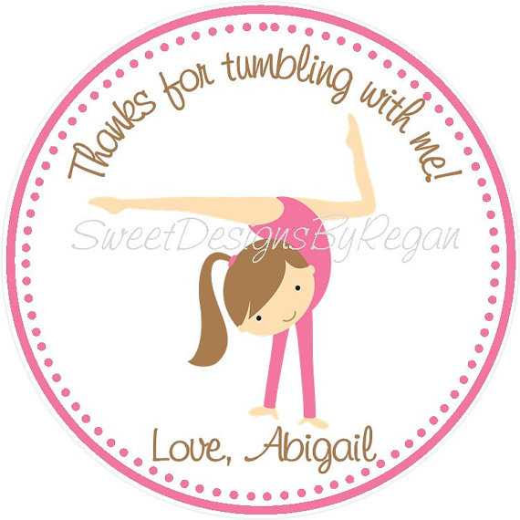 Gymnastic Favor Tags - Set Of (12) Printed On Cardstock